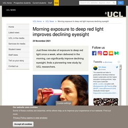Morning exposure to deep red light improves declining eyesight