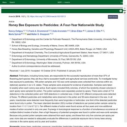 INSECTS 08/01/19 Honey Bee Exposure to Pesticides: A Four-Year Nationwide Study