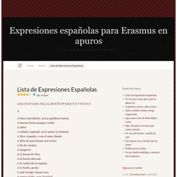 Expresiones españolas para Erasmus en apuros