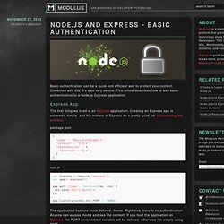 Node.js and Express - Basic Authentication