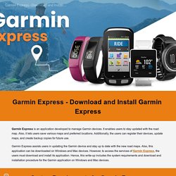 Garmin Express - Download and Install Garmin Express