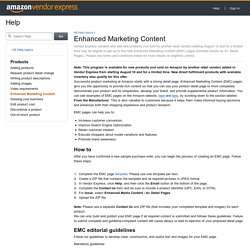 Vendor Express Help: Enhanced Marketing Content