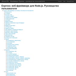 Фреймворк Express - руководство пользователя