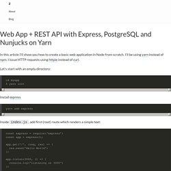 Web App + REST API with Express, PostgreSQL and Nunjucks on Yarn