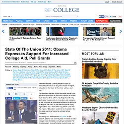 State Of The Union 2011: Obama Expresses Support For Increased College Aid, Pell Grants