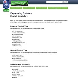 Opinions Giving Expressing Agreeing Disagreeing in English. Vocabulary Opiniones en Inglés