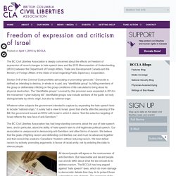 Freedom of expression and criticism of Israel