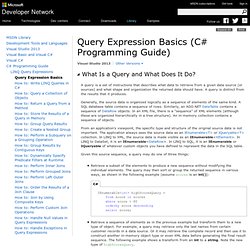 Query Expression Basics (C# Programming Guide)