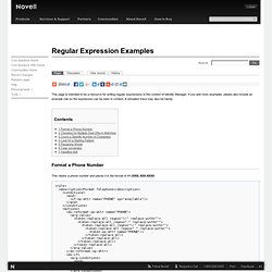 Regular Expression Examples