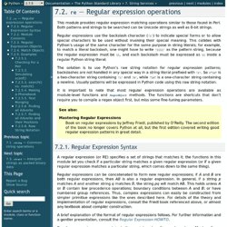 7.2. re — Regular expression operations
