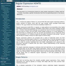 Regular Expression HOWTO — Python v2.7.2 documentation