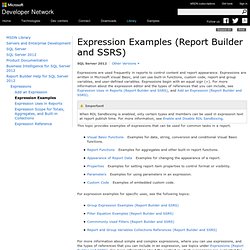 Expression Examples (Report Builder 3.0 and SSRS)