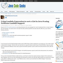 Using Lambda Expression to sort a List in Java 8 using Netbeans Lambda Support