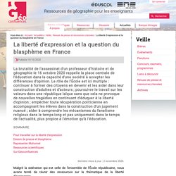 GeoConfluences - La liberté d’expression et la question du blasphème en France