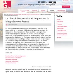 Sur Géoconfluences : Liberté d’expression et droit au blasphème en France