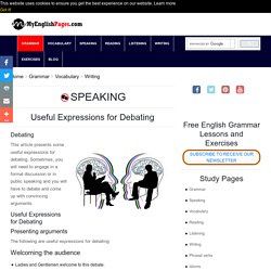 Useful Expressions for Debating