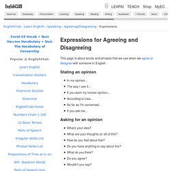 Expressions for Agreeing and Disagreeing in English