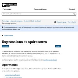 Expressions et opérateurs