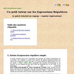 les expressions régulières ; gilles.hunault