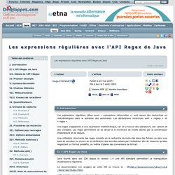 Les expressions régulières avec l'API Regex de Java