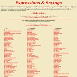 Expressions & Sayings Index