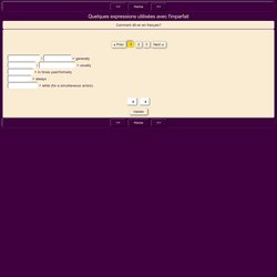 Quelques expressions utilisées avec l'imparfait