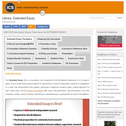 Extended Essay LibGuides from ICS Inter-Community School Zurich