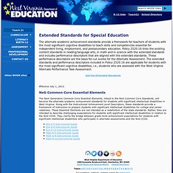 Extended Standards for Special Education
