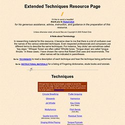 Larry Krantz Flute Pages: Extended Techniques Resource Page