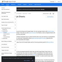 Spreadsheets - Google Apps Script