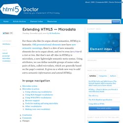 Extending HTML5 — Microdata