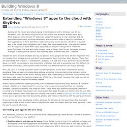 Extending "Windows 8" apps to the cloud with SkyDrive - Building Windows 8