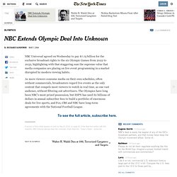 NBC Extends Olympic Deal Into Unknown