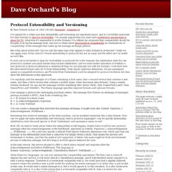 Protocol Extensibility and Versioning - Dave Orchard's Blog