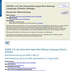 XHTML 1.0: Die Extensible HyperText Markup Language (Zweite Auflage) - 1 Was ist XHTML?