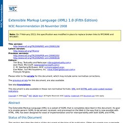 Extensible Markup Language (XML) 1.0 (Fifth Edition)