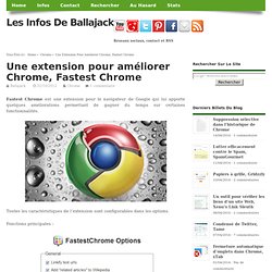 Une extension pour améliorer Chrome, Fastest Chrome