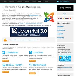Joomla! 3 extension development tips and resources - Chill Creations