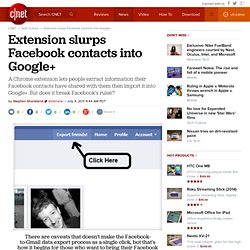 Extension slurps Facebook contacts into Google+