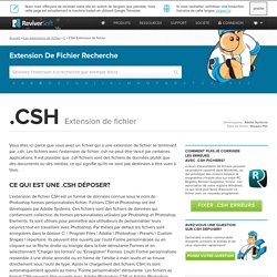 . Csh Extension de Fichier - Achetez avec Qu'est-CE qu'un csh type de de Fichier.?