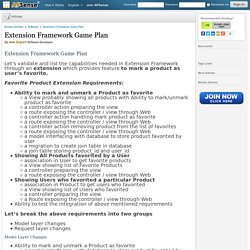 Spree Extension Framework Game Plan