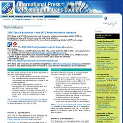 Core & Extension - IPTC Core & Extension = the IPTC Photo Metadata standard