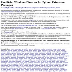 Python Extension Packages for Windows - Christoph Gohlke