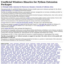 Python Extension Packages for Windows