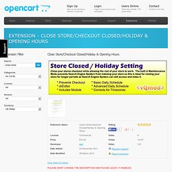 Close Store/Checkout Closed/Holiday Setting