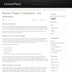 Browser Plugins vs Extensions – the difference
