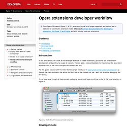 extensions developer workflow