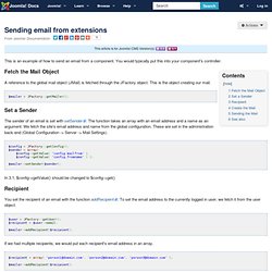 Sending email from extensions