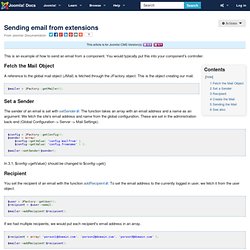 Sending email from extensions