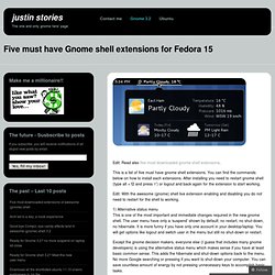 Five must have Gnome shell extensions for Fedora 15 « Justin Stories